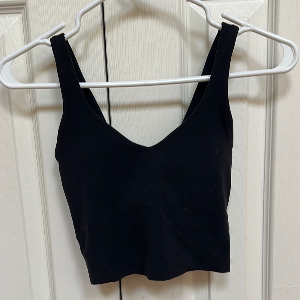 Lululemon Athletica Black Crop Fitted Tank Top